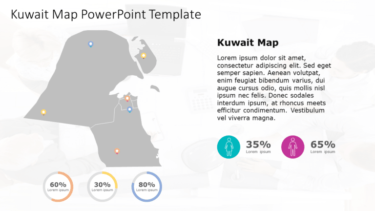 Kuwait Map 8 PowerPoint Template & Google Slides Theme
