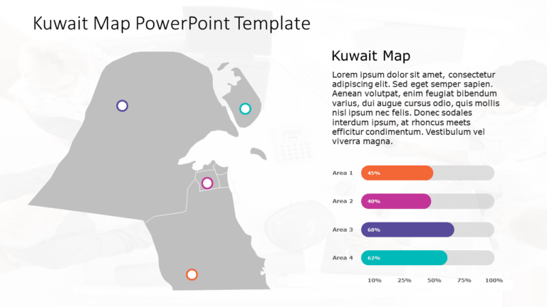 Kuwait Map 9 PowerPoint Template & Google Slides Theme