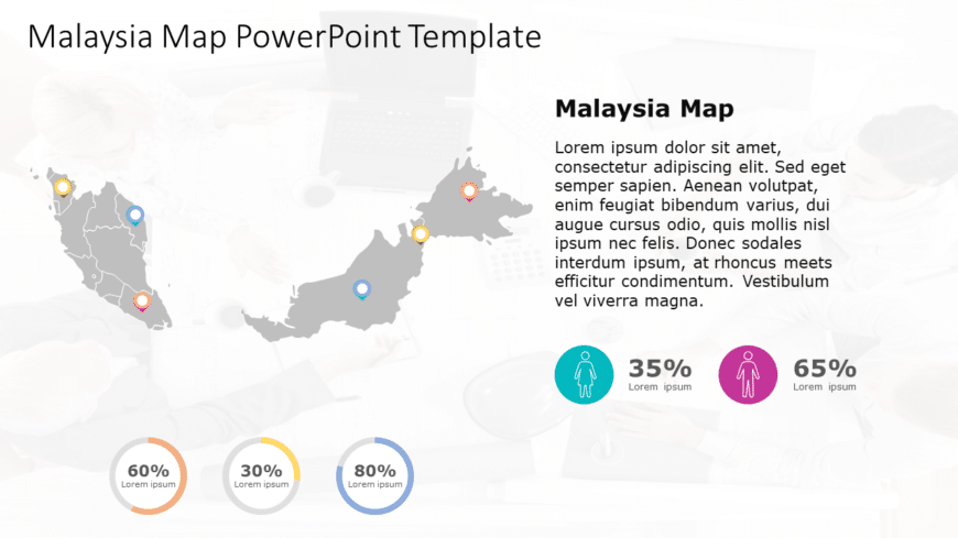 Malaysia Map 8 PowerPoint Template