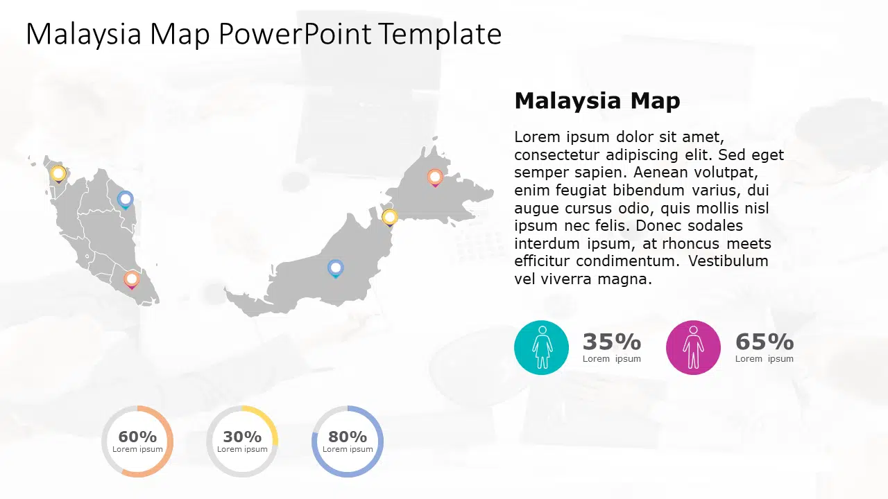 Malaysia Map 8 PowerPoint Template & Google Slides Theme