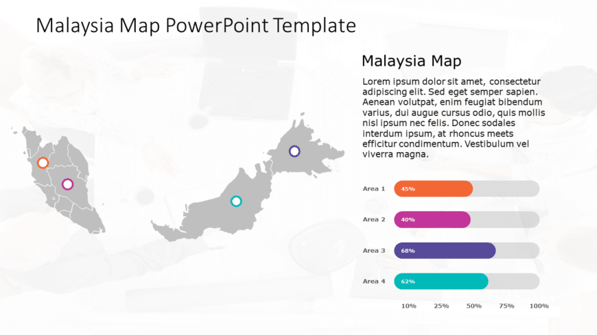 Malaysia Map 9 PowerPoint Template