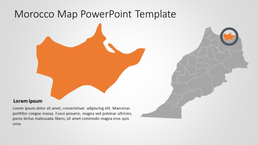 Morocco Map 5 PowerPoint Template