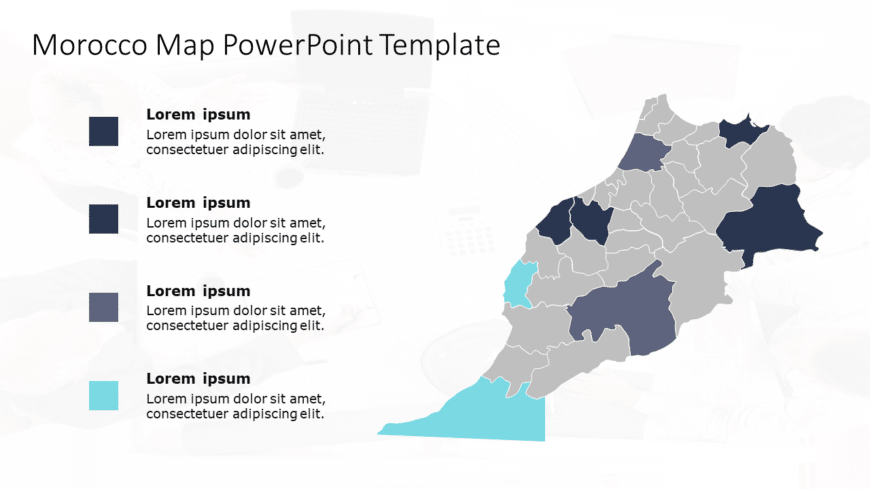 Morocco Map 6 PowerPoint Template