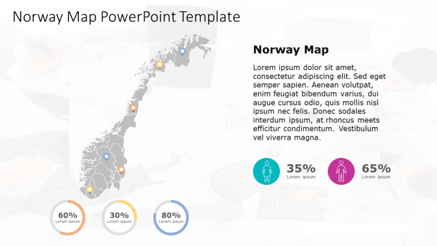 Norway Map 8 PowerPoint Template