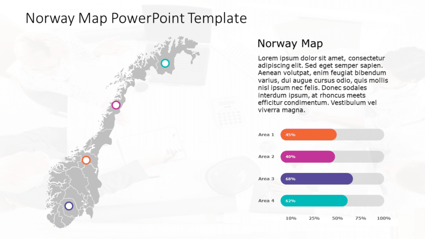 Norway Map 9 PowerPoint Template