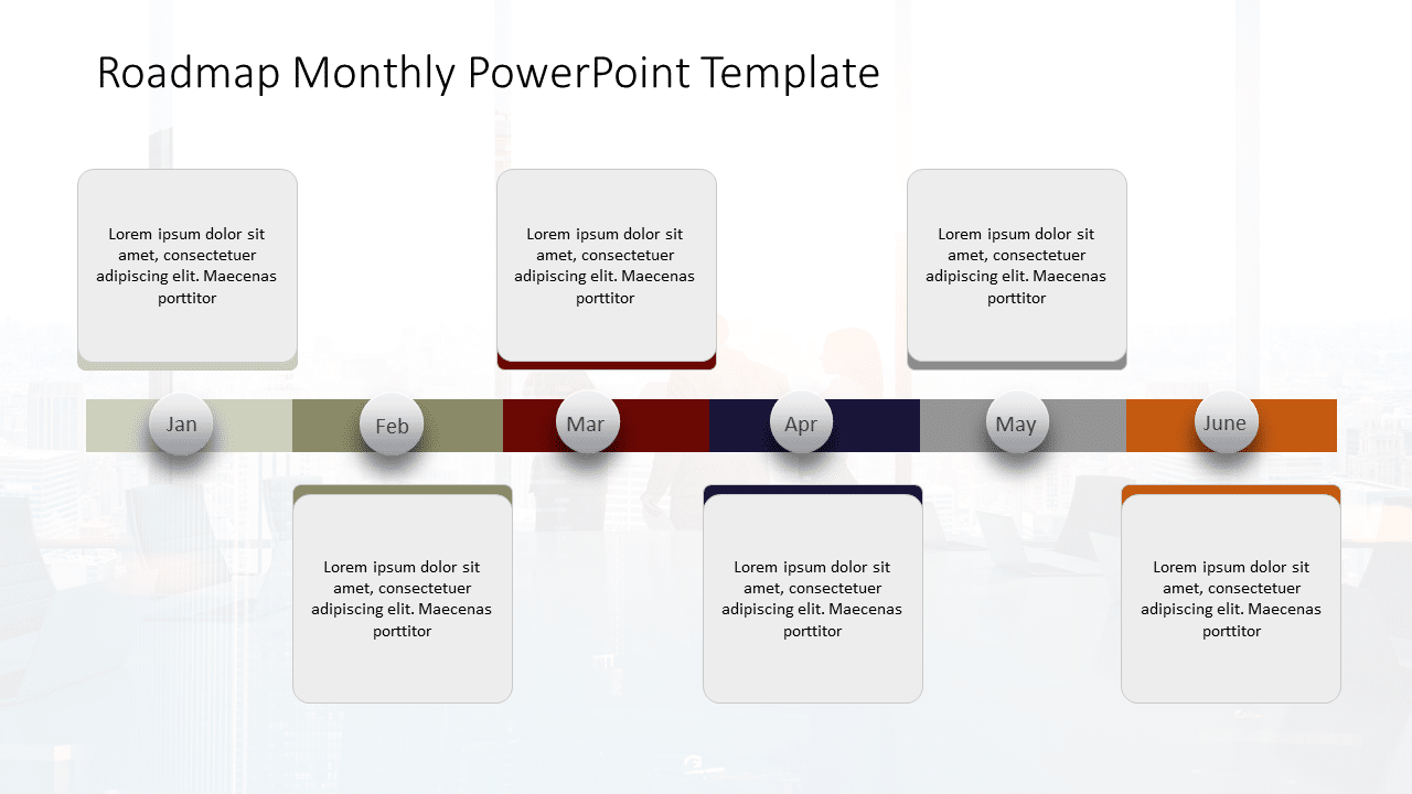 Roadmap Monthly PowerPoint Template & Google Slides Theme