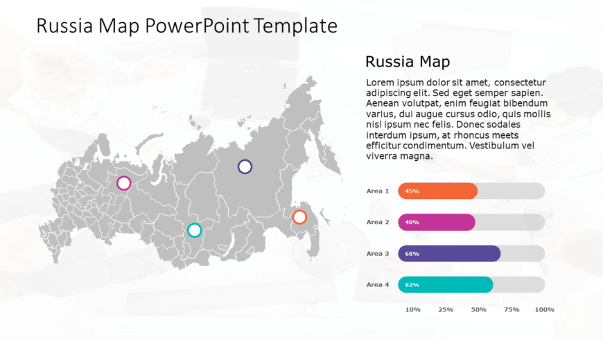 Russia Map 9 PowerPoint Template
