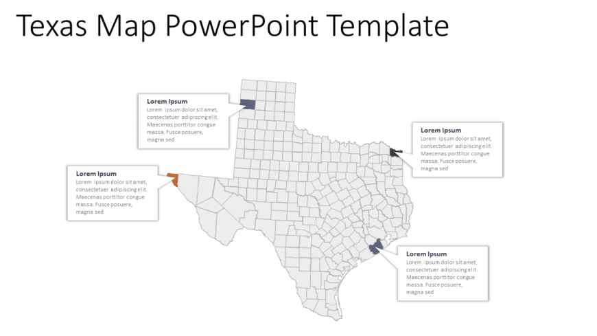 Texas Map 2 PowerPoint Template