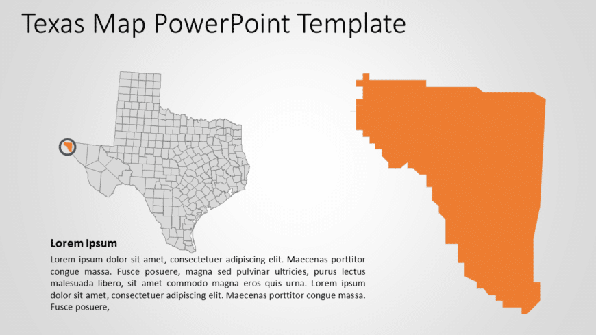 Texas Map 6 PowerPoint Template