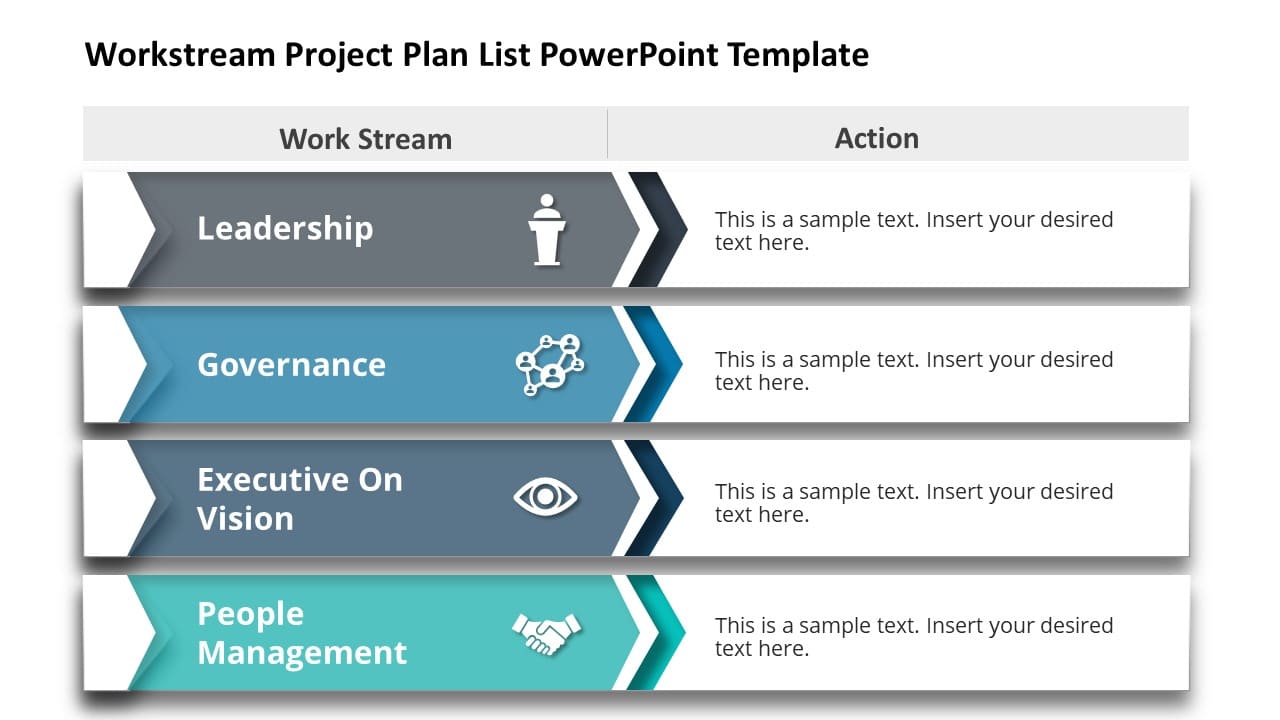 Workstream Project Plan List PowerPoint Template & Google Slides Theme