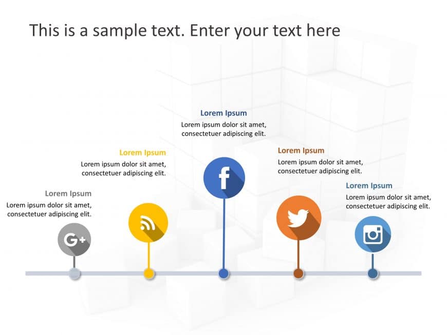 Social Media Market Share 9 PowerPoint Template