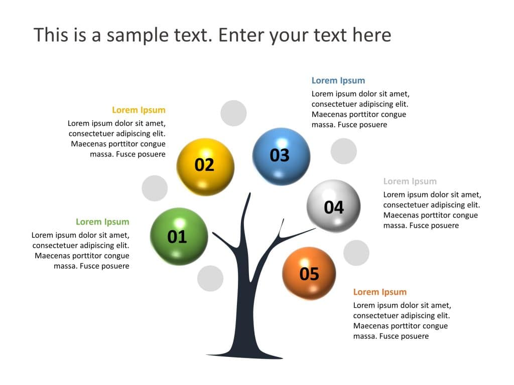 5 Steps Tree Growth 2 PowerPoint Template