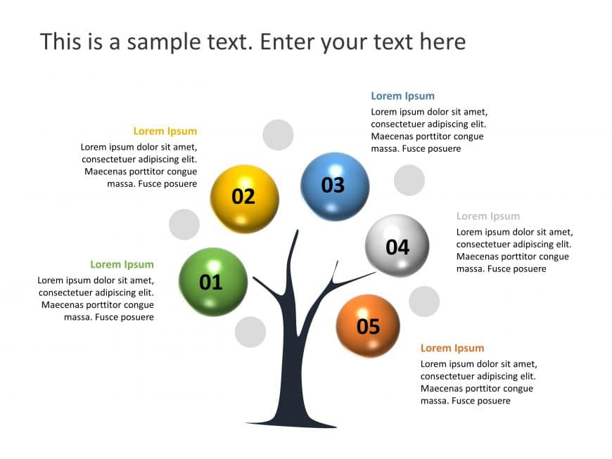 5 Steps Tree Growth 2 PowerPoint Template