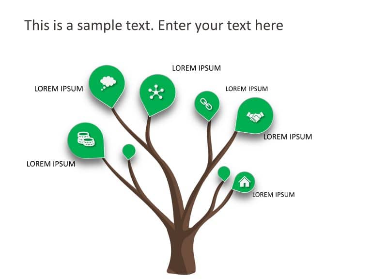 6 Steps Tree Growth PowerPoint Template