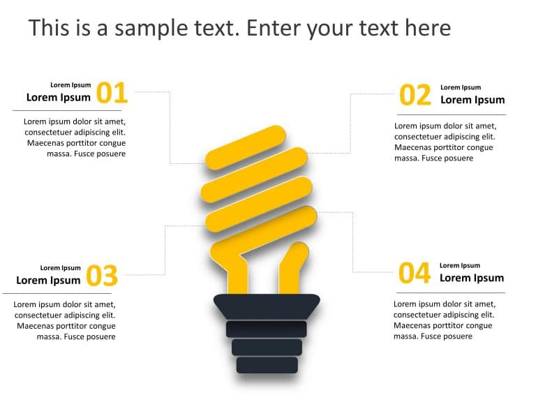 4 Steps Lamp Business Strategy PowerPoint Template