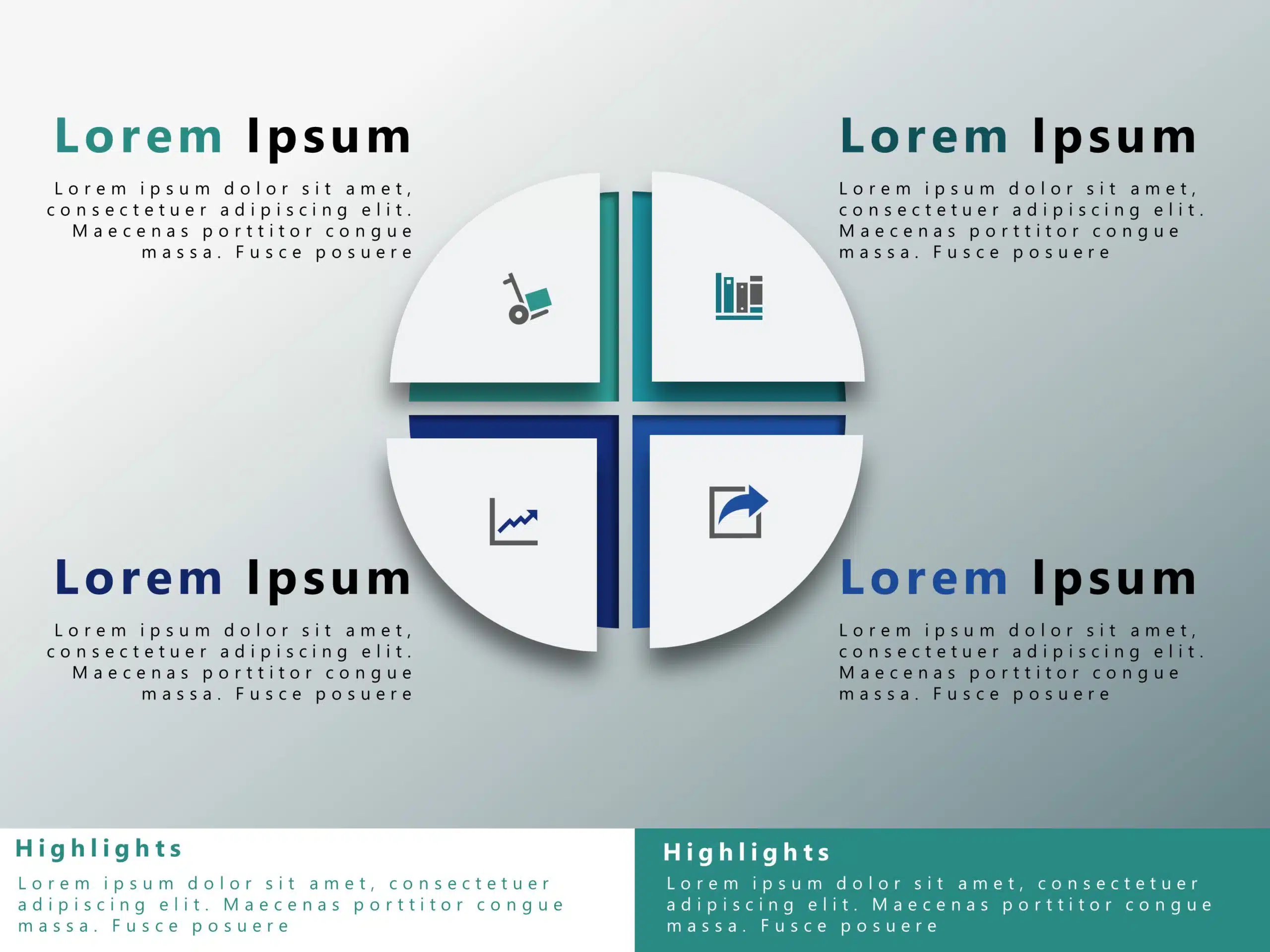 4 Steps Circle Strategy PowerPoint Template & Google Slides Theme