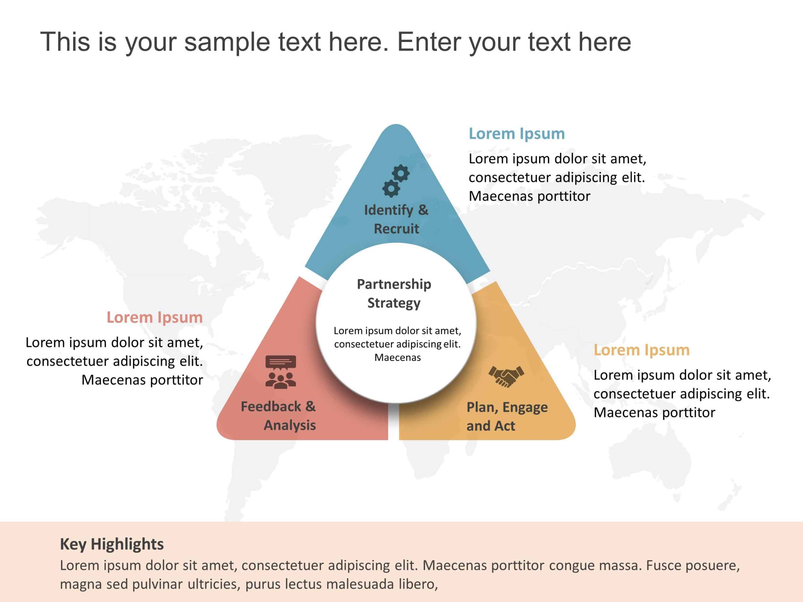 Partnership Strategy Triangle PowerPoint Template