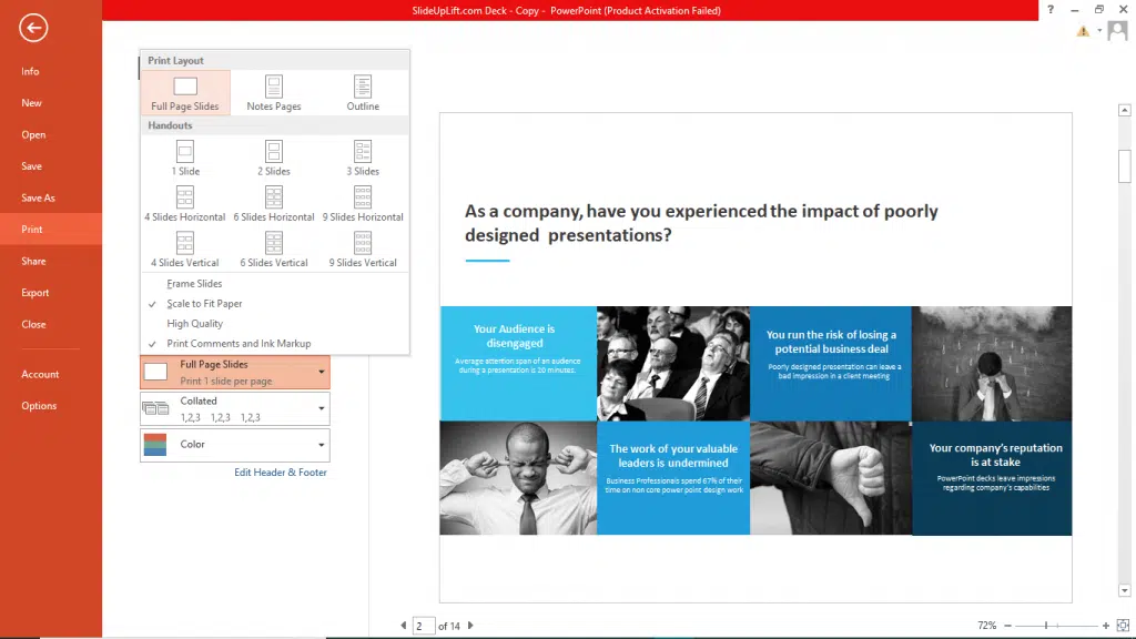 Print Handouts in PowerPoint