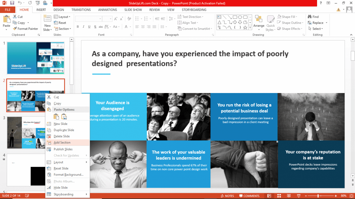 powerpoint online new section