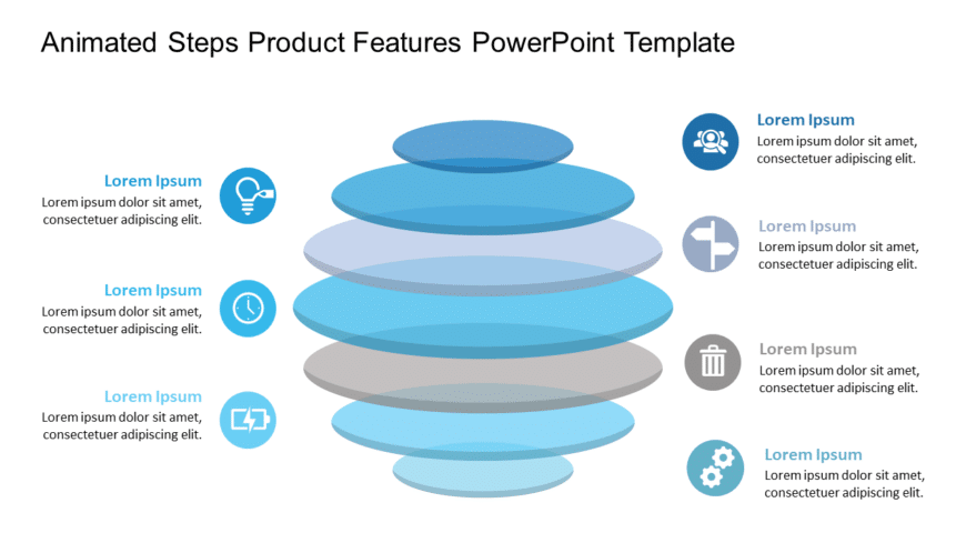 Animated 7 Steps Product Features PowerPoint Template