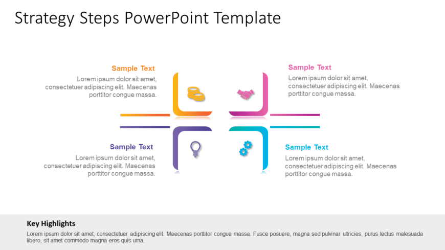 Strategy 4 Steps PowerPoint Template