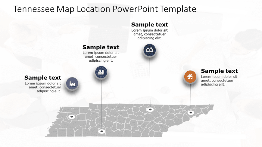 Tennessee Map Location 5 PowerPoint Template