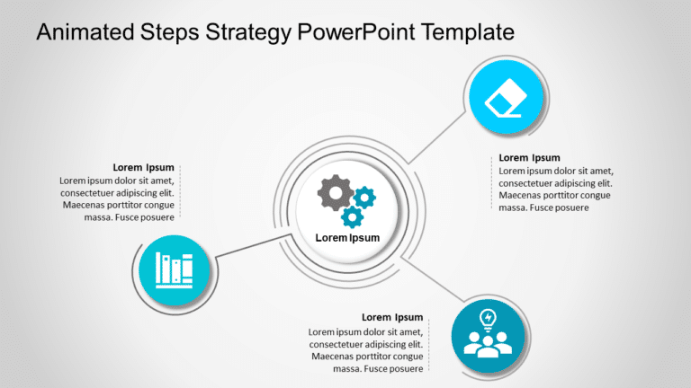 Animated 3 Steps Strategy PowerPoint Template & Google Slides Theme