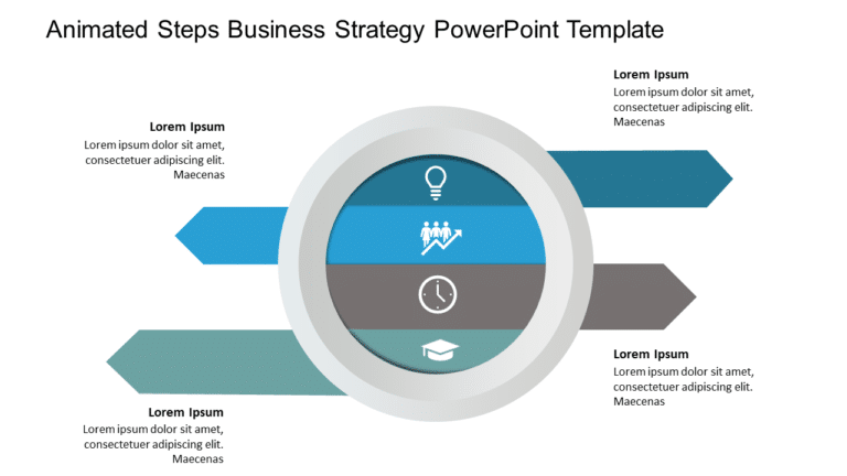 Animated 4 Steps Business Strategy PowerPoint Template & Google Slides Theme