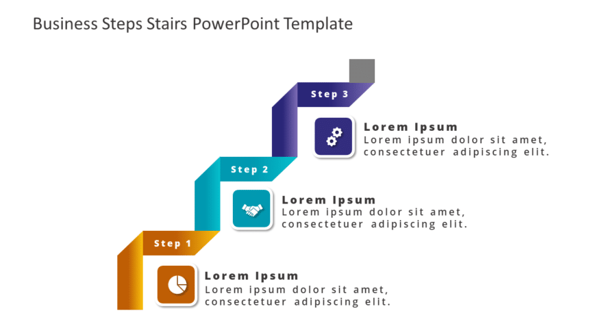 Business Steps Stairs PowerPoint Template