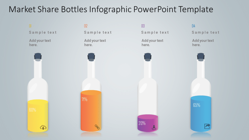 Market Share Bottles Infographic PowerPoint Template