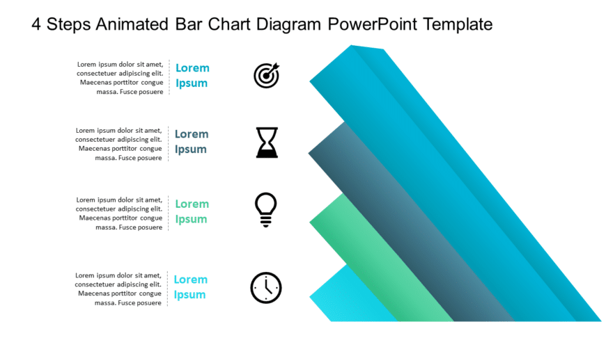 4 Steps Animated Bar Chart Diagram PowerPoint Template