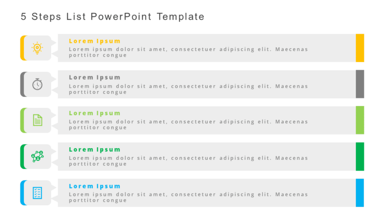 5 Steps List PowerPoint Template & Google Slides Theme