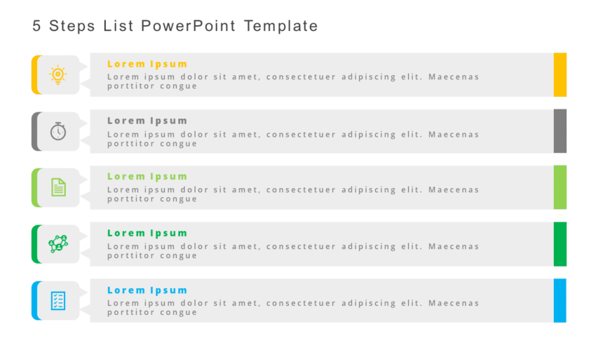 5 Steps List PowerPoint Template