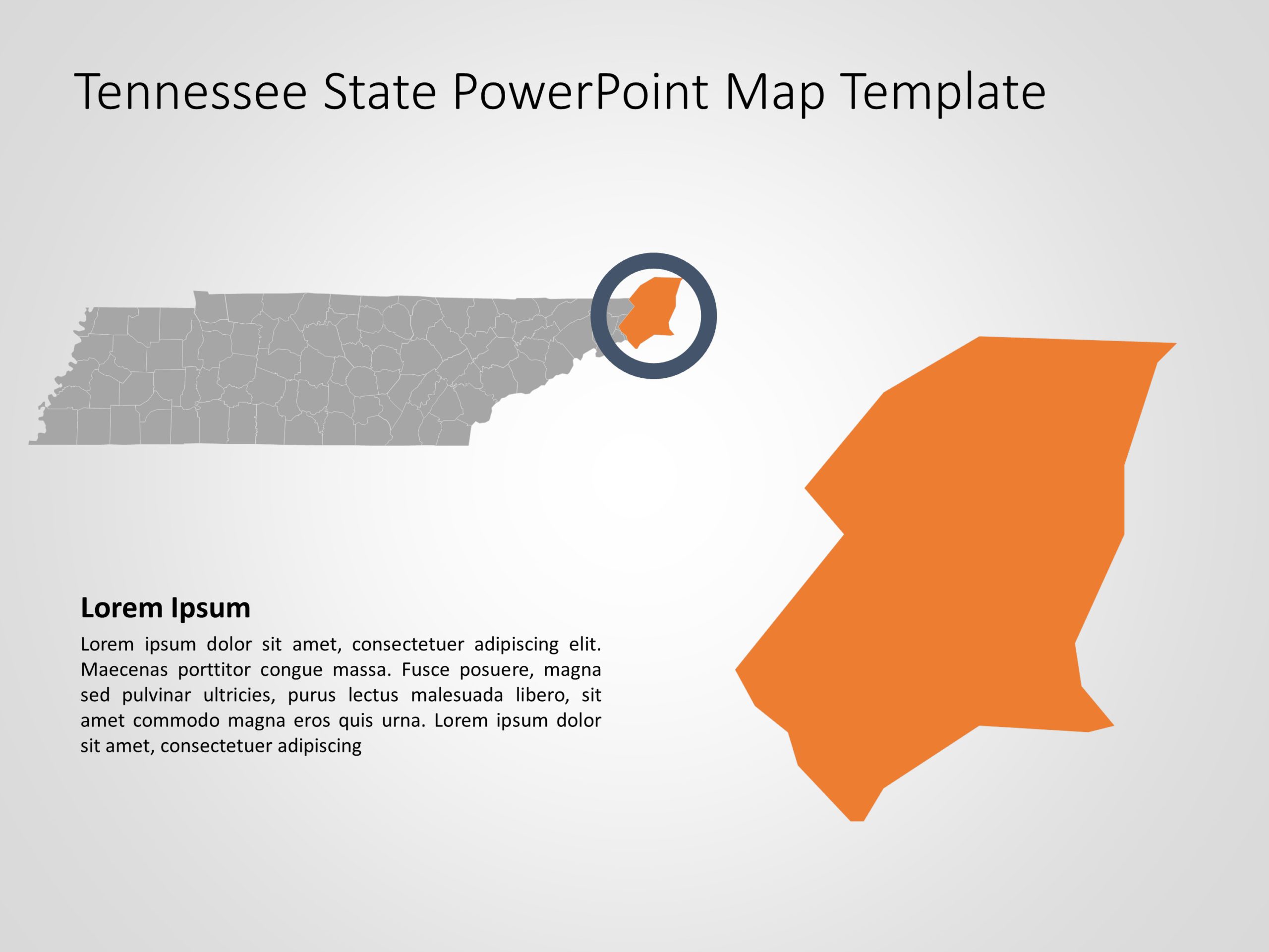 Tennessee Map 4 PowerPoint Template