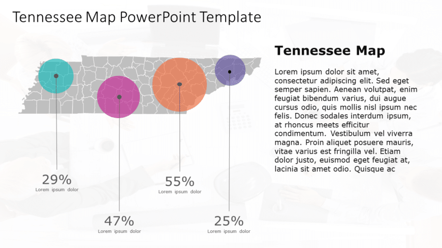 Tennessee Map 10 PowerPoint Template