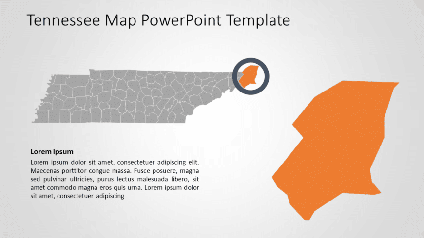 Tennessee Map 4 PowerPoint Template