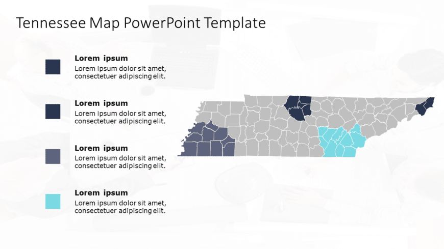 Tennessee Map 6 PowerPoint Template