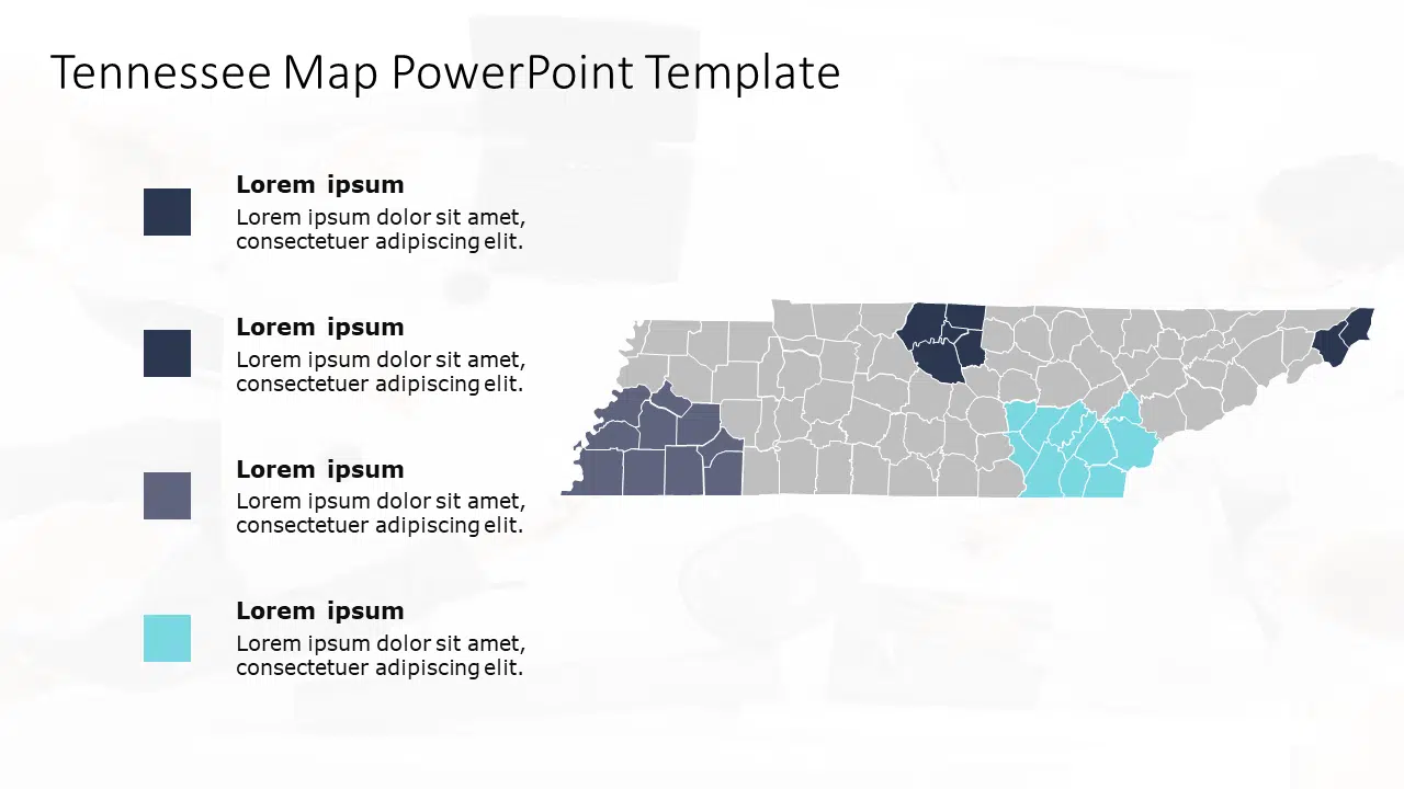 Tennessee Map 6 PowerPoint Template & Google Slides Theme