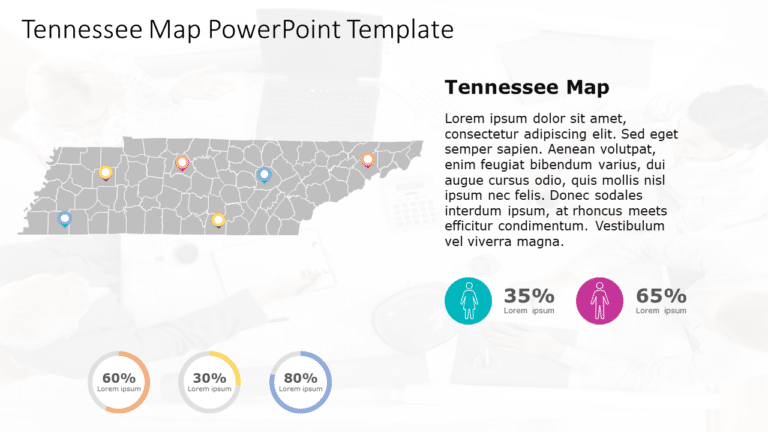 Tennessee Map 8 PowerPoint Template & Google Slides Theme