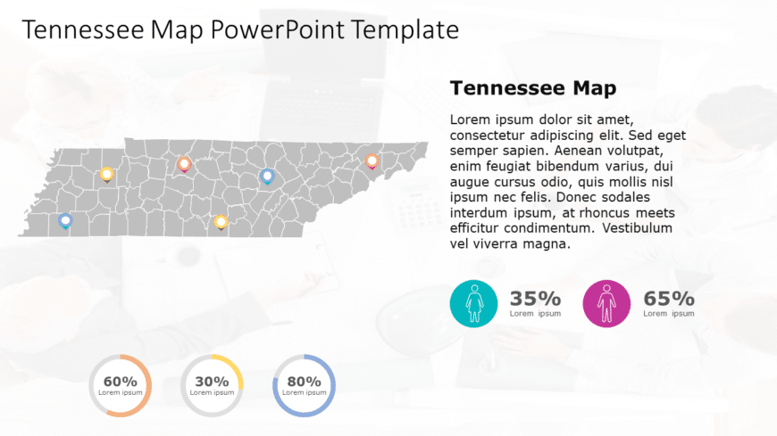 Tennessee Map 8 PowerPoint Template