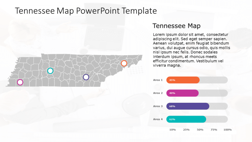 Tennessee Map 9 PowerPoint Template