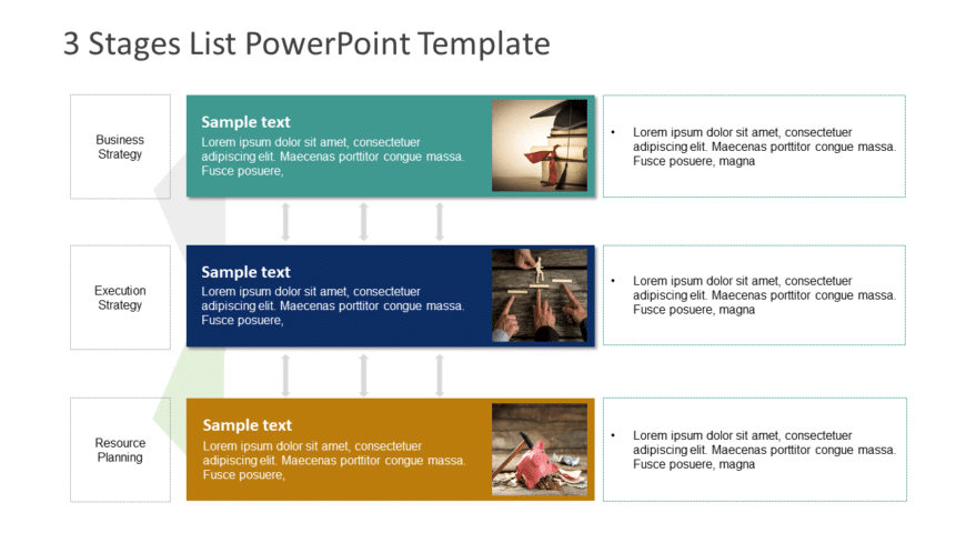 3 Stages List PowerPoint Template