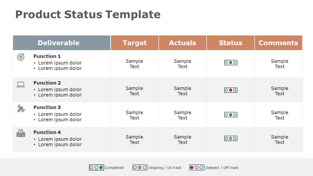 Product Status Update Template 