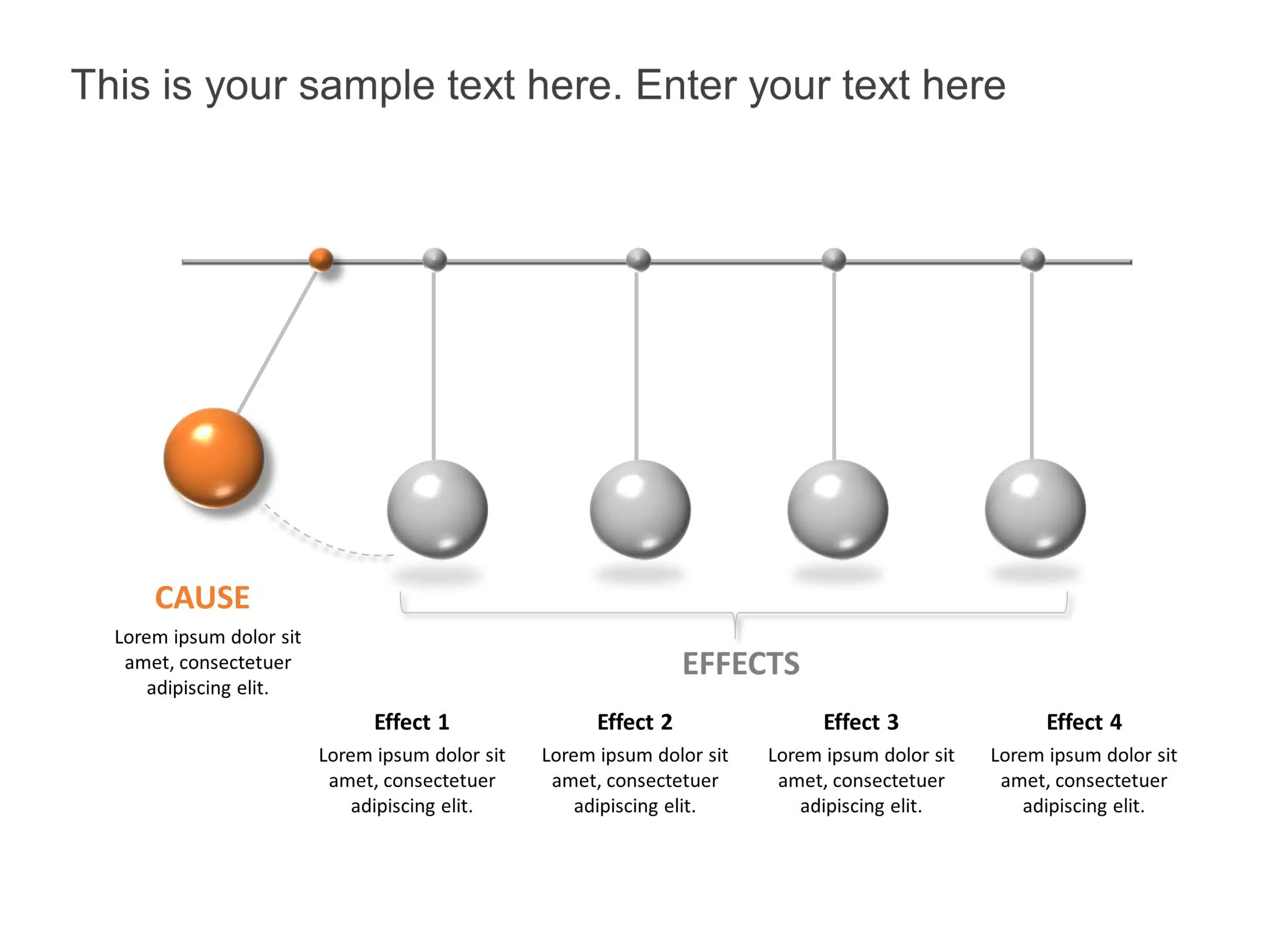 Cause and Effect Pendulum PowerPoint Template & Google Slides Theme