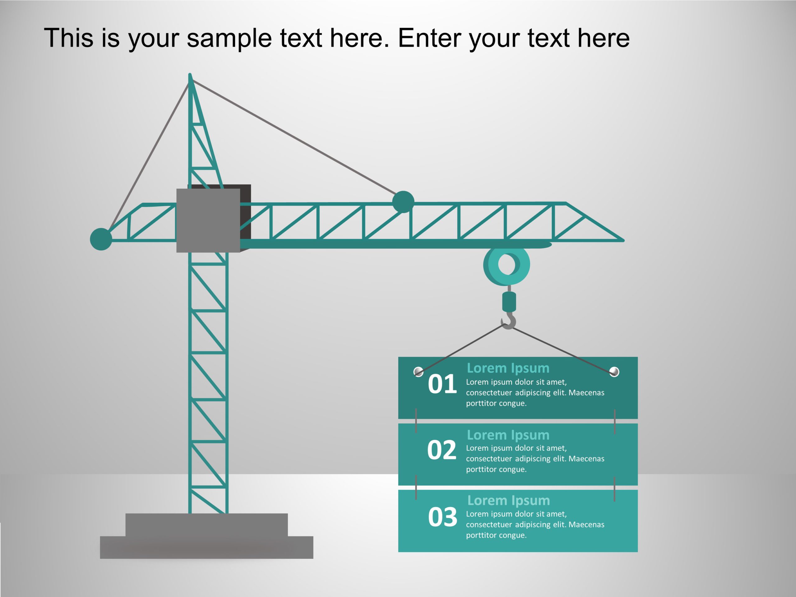 Animated Business Strategy Crane PowerPoint Template