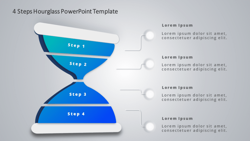 4 Steps Hourglass PowerPoint Template