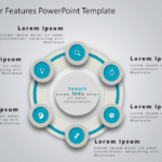 6 Steps Circular Features PowerPoint Template & Google Slides Theme