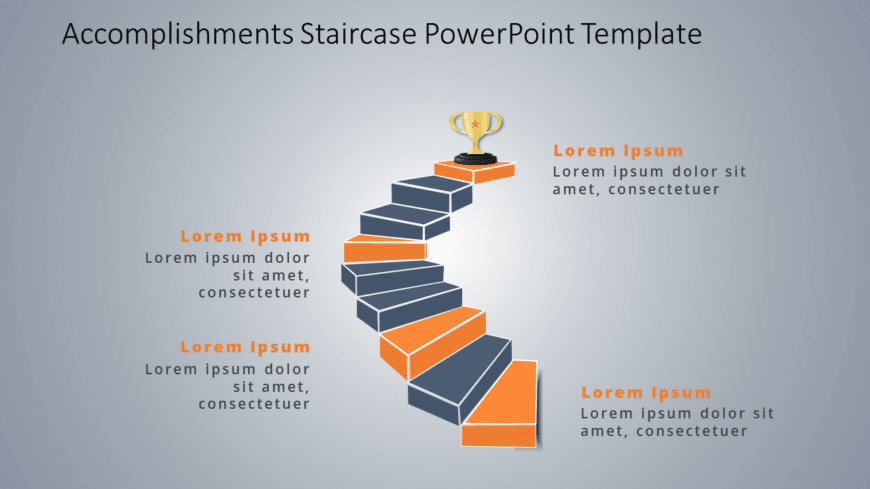 Accomplishments Staircase PowerPoint Template