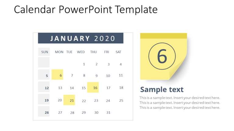 Calendar 2020 1 PowerPoint Template & Google Slides Theme