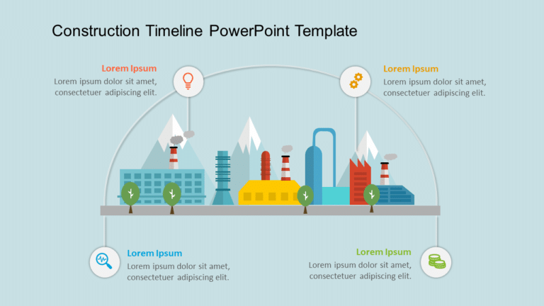 Construction Timeline PowerPoint Template & Google Slides Theme